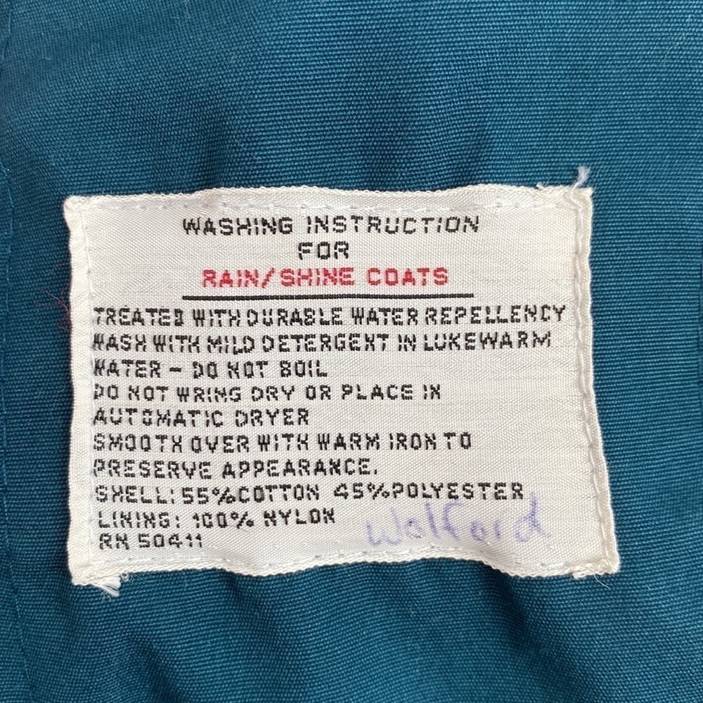 Teal Belted Raincoat | Vintage Rain/Shine Size 12 - Picture 11 of 13